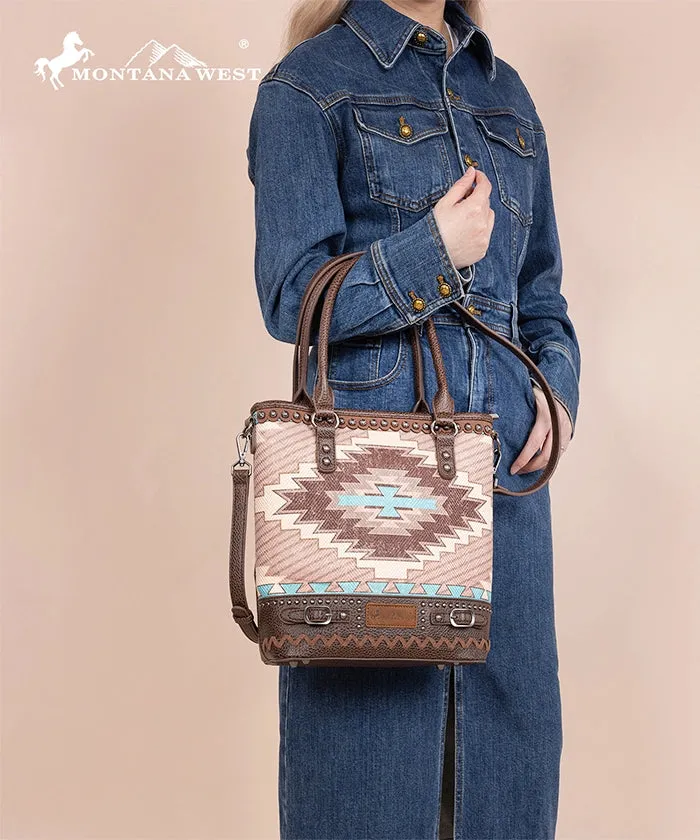 Montana West Aztec Printed Concealed Carry Tote Bag Set