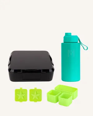 MontiiCo Bento Plus and Drink Bottle Set - Midnight