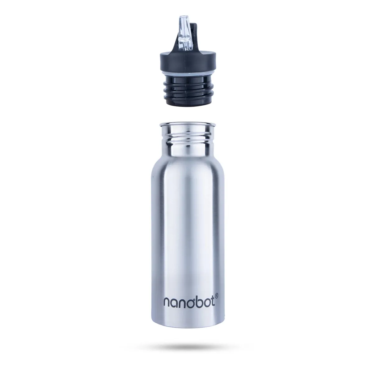 Nanobot Water Bottle - 400 ml | Sports Mini Water Bottle/ 8.5 x 2.5 Inches/ Stainless Steel Water Container for Home