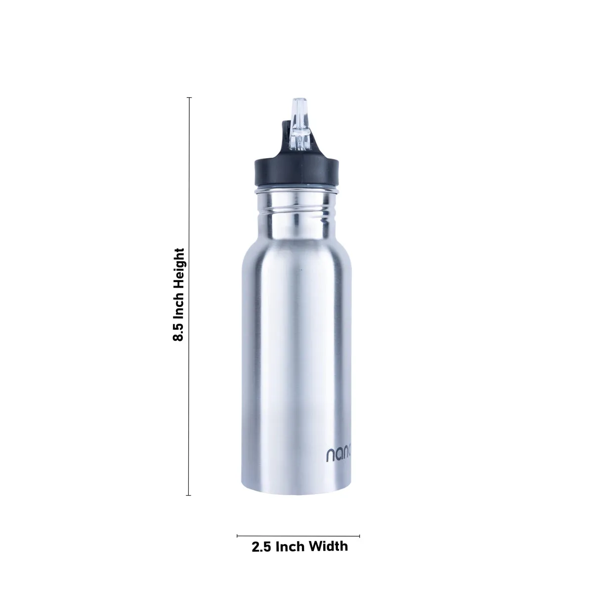 Nanobot Water Bottle - 400 ml | Sports Mini Water Bottle/ 8.5 x 2.5 Inches/ Stainless Steel Water Container for Home