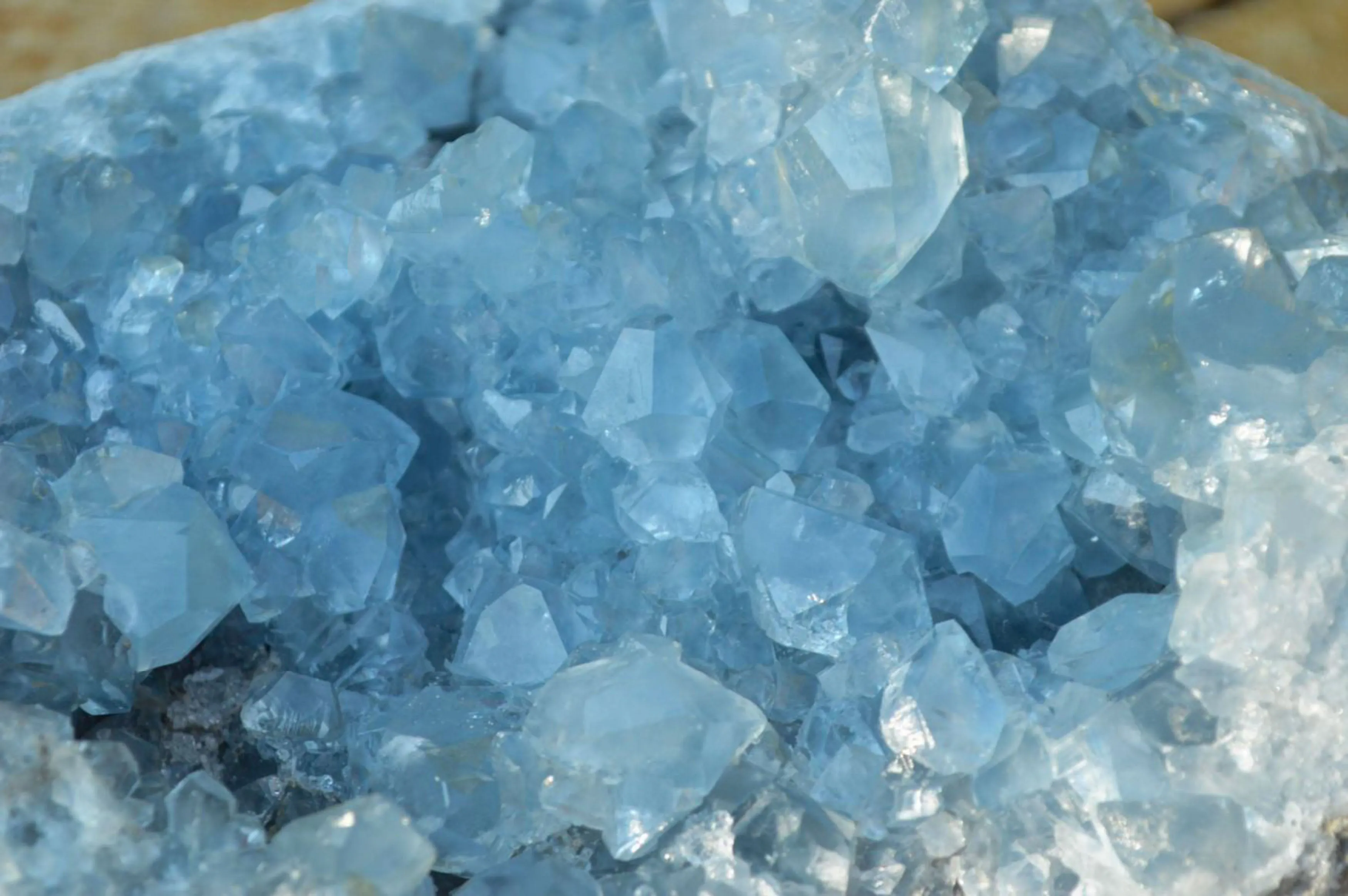 Natural Blue Celestite Cluster With Large Cubic Crystals x 1 From Sakoany, Madagascar