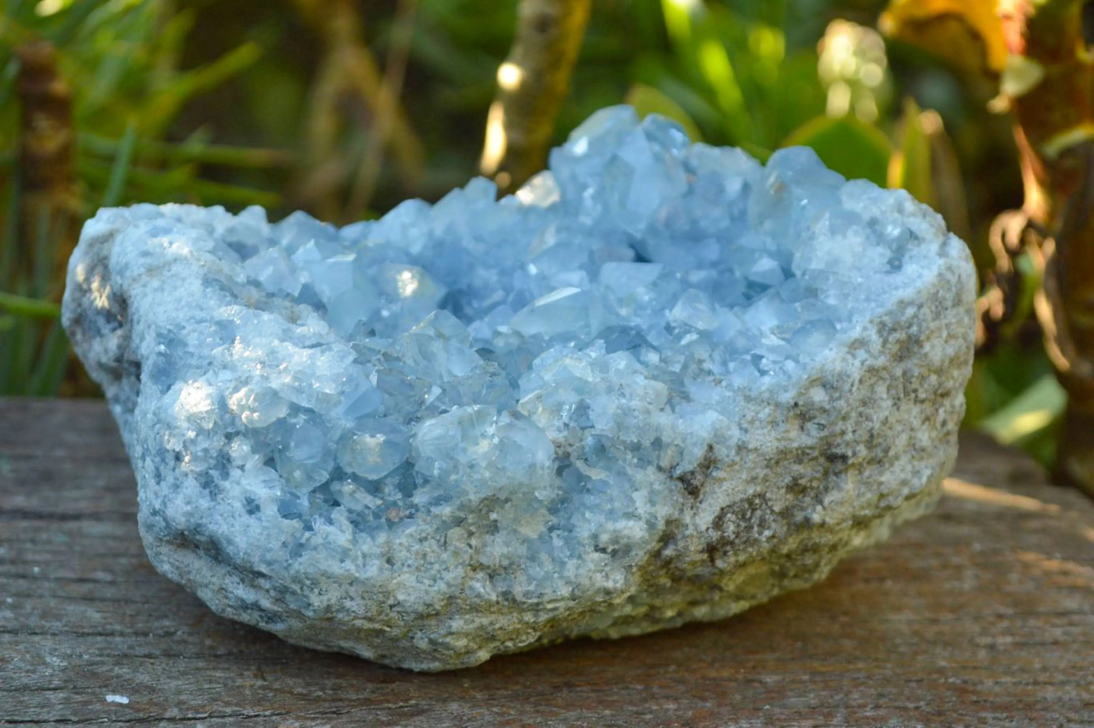 Natural Blue Celestite Cluster With Large Cubic Crystals x 1 From Sakoany, Madagascar