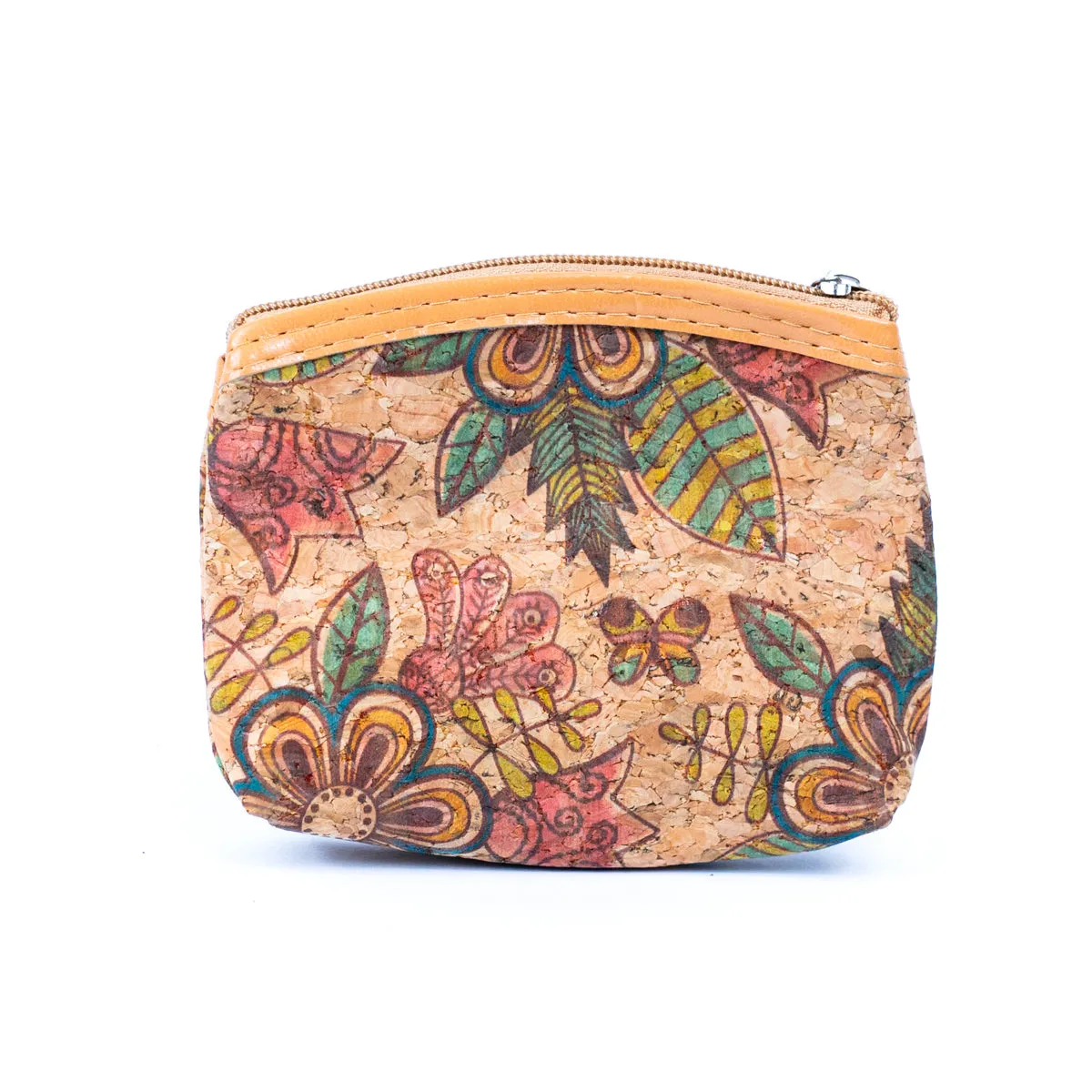 Natural Cork Floral Mosaic Print Women's Coin Purse BAGD-289-A-MIX-12（12units）