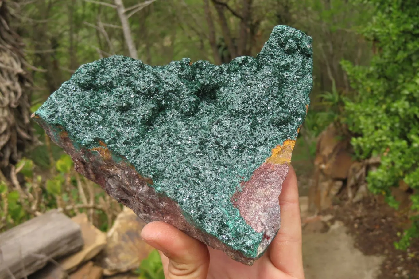 Natural Crystalline Malachite Specimen x 1 From Kasompe, Congo