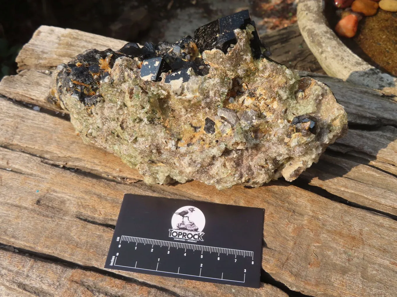 Natural Fluorescent Hyalite Opal & Schorl Specimen  x 1 From Erongo, Namibia