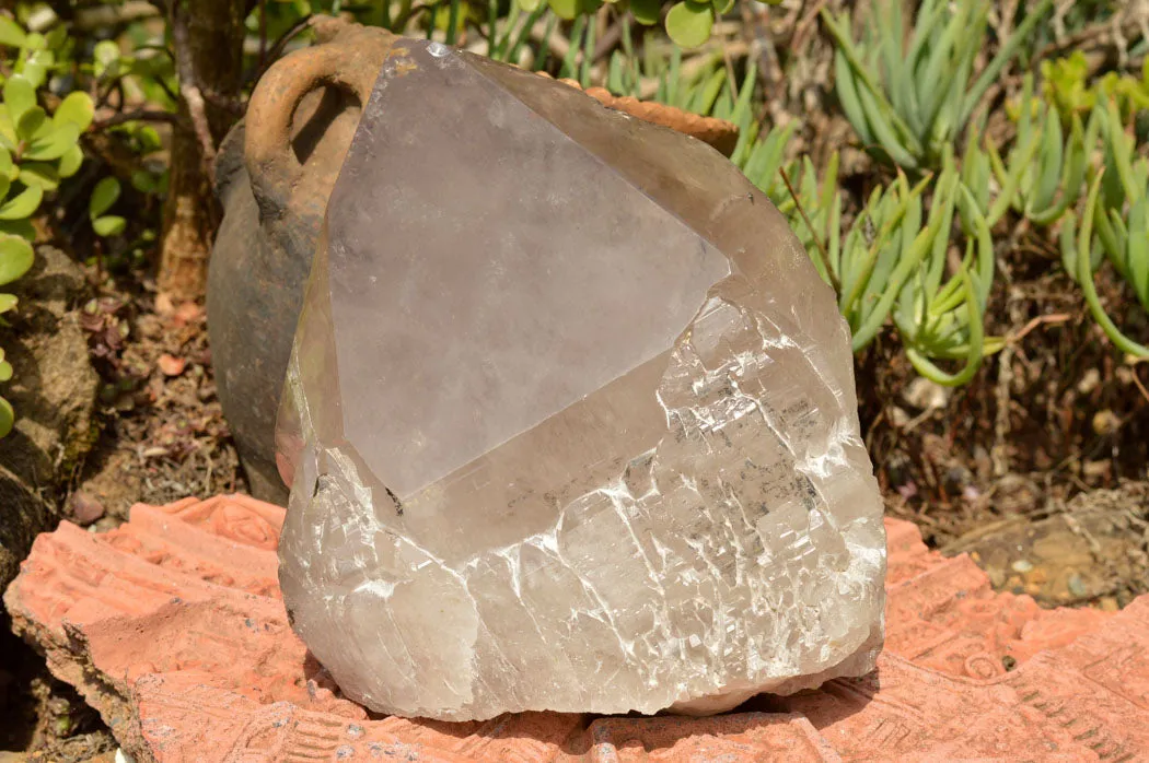 Natural Large Smokey Quartz Floater Crystal With Polished Termination x 1 From Mulanje, Malawi