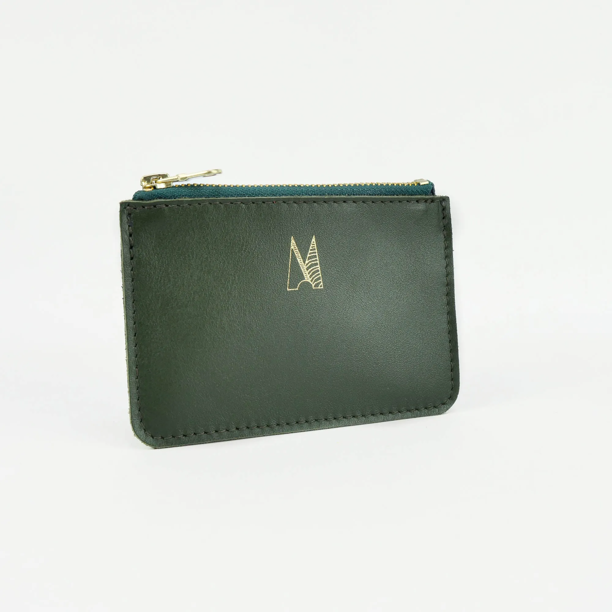 Olive Green Leather Zip Purse - Roam