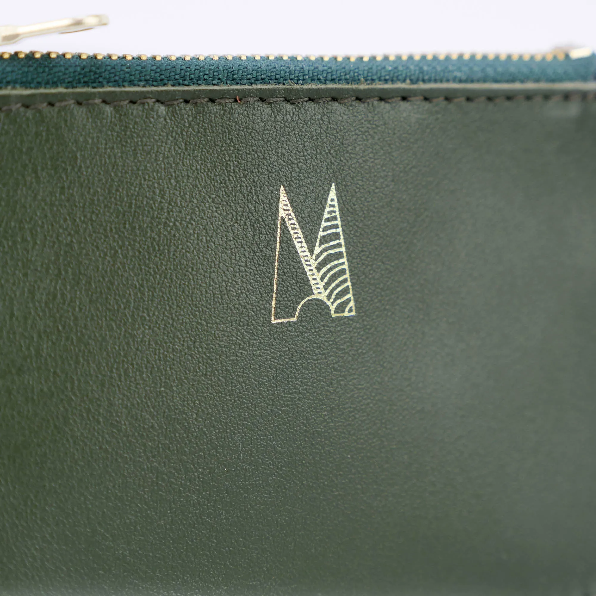 Olive Green Leather Zip Purse - Roam