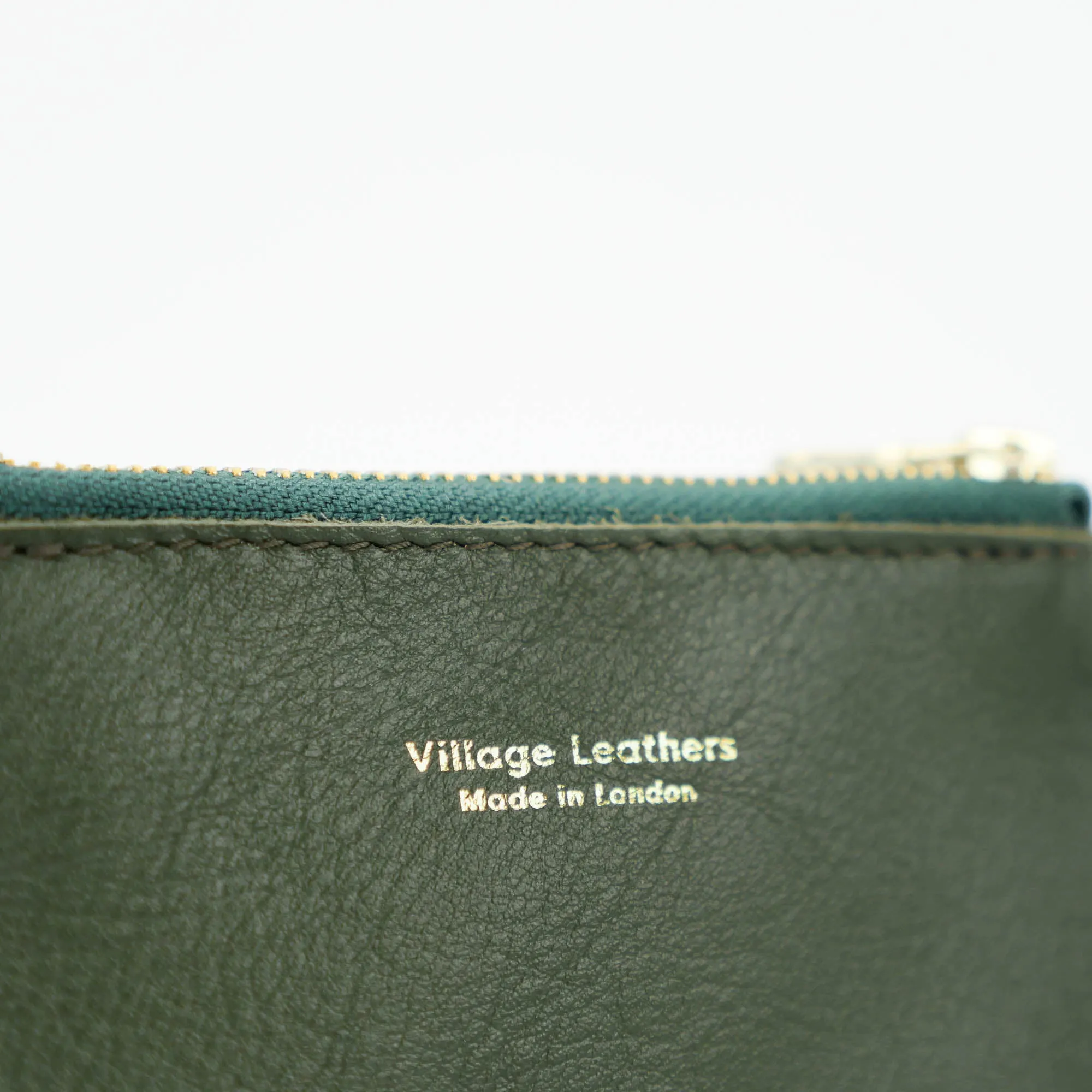 Olive Green Leather Zip Purse - Roam