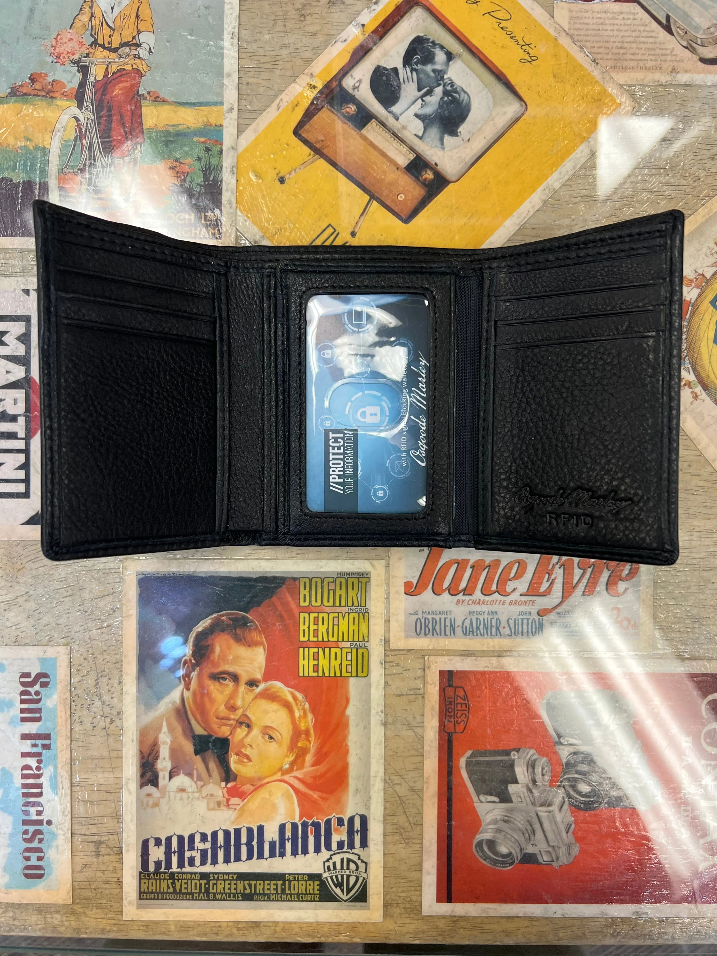 Osgoode Marley Leather RFID Extra Page Trifold Leather Wallet- 1228