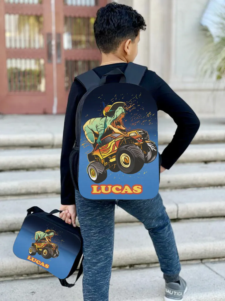 Personalized Full Color Backpacks / Lunch Bag / Duffel Bag - Dino Crush