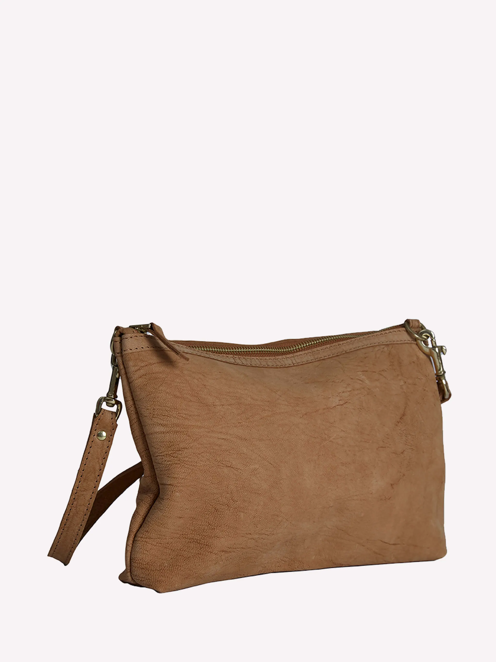 Peter Crossbody Bag in Nubuck - Cinnamon