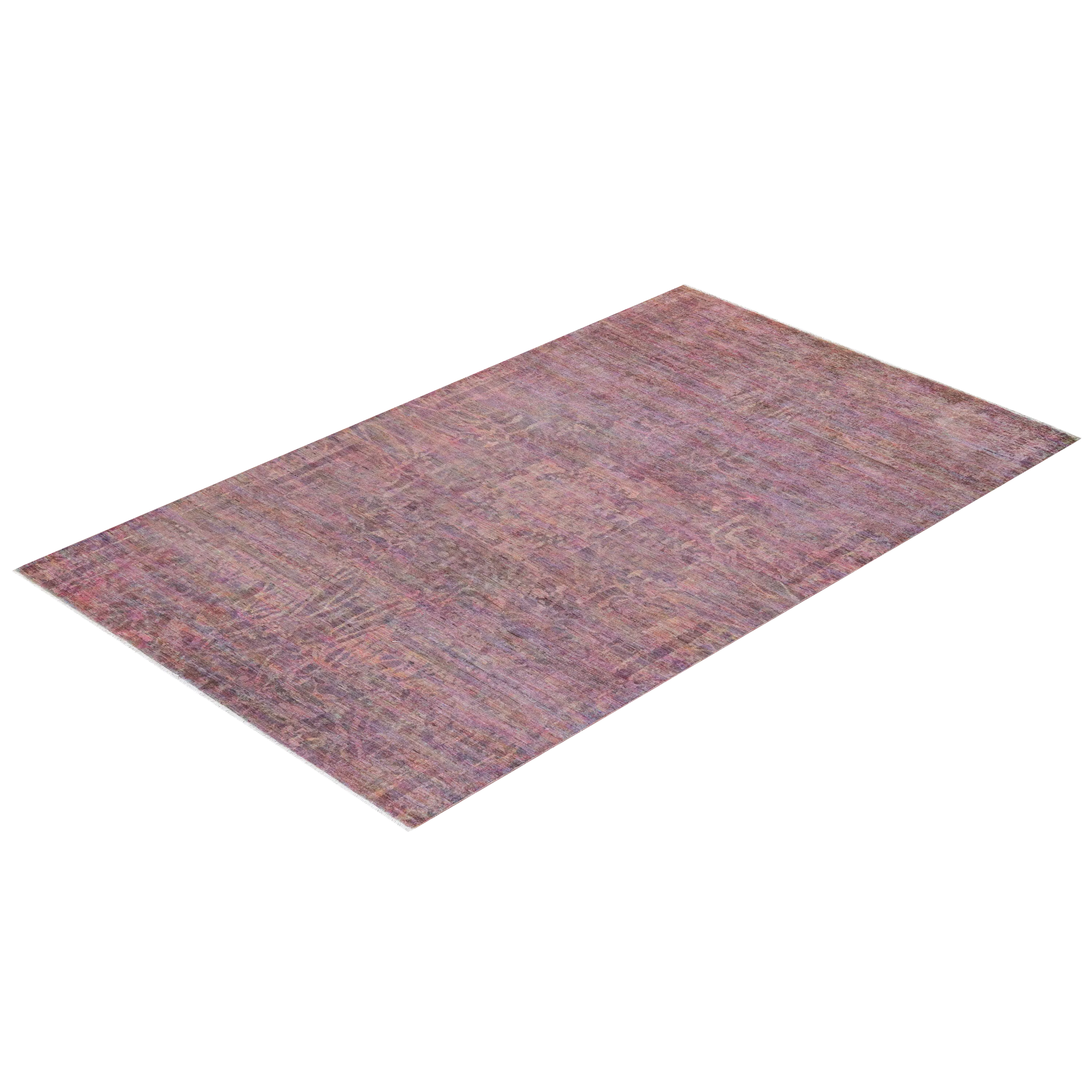 Pink Distressed Overdyed Rug - 6' x 10'