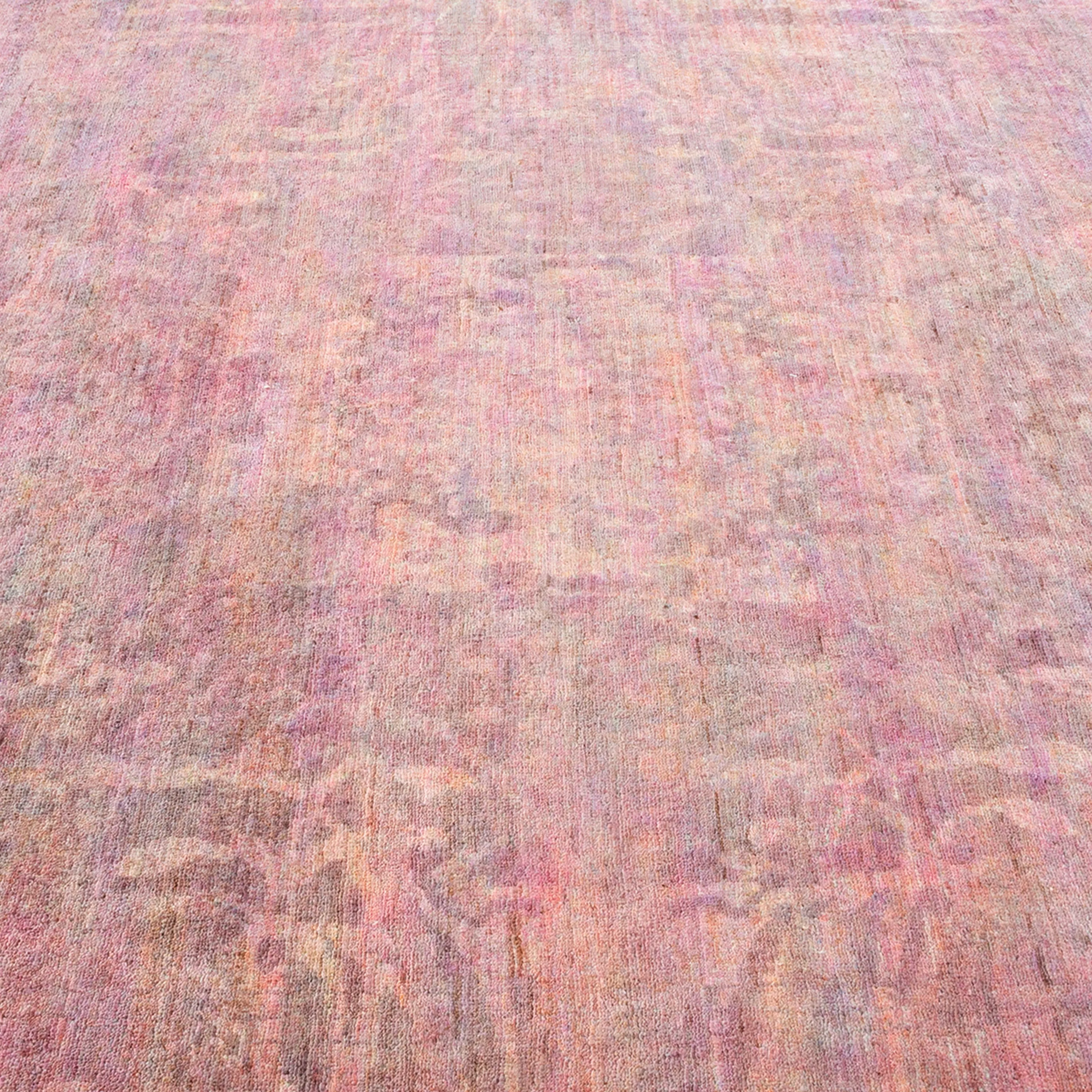 Pink Distressed Overdyed Rug - 6' x 10'