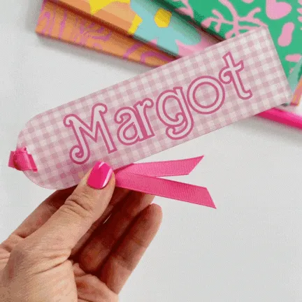 Pink Gingham Bookmark