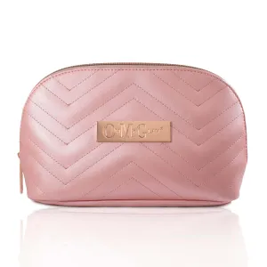 Pink Padded Soft Sheen Makeup Bag (Large)