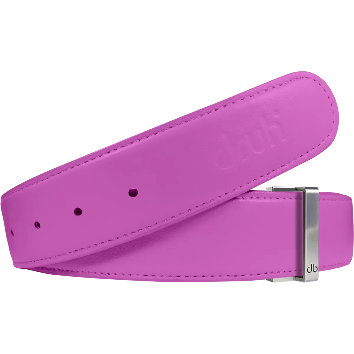 Pink Plain Textured Leather Belt