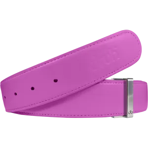 Pink Plain Textured Leather Belt