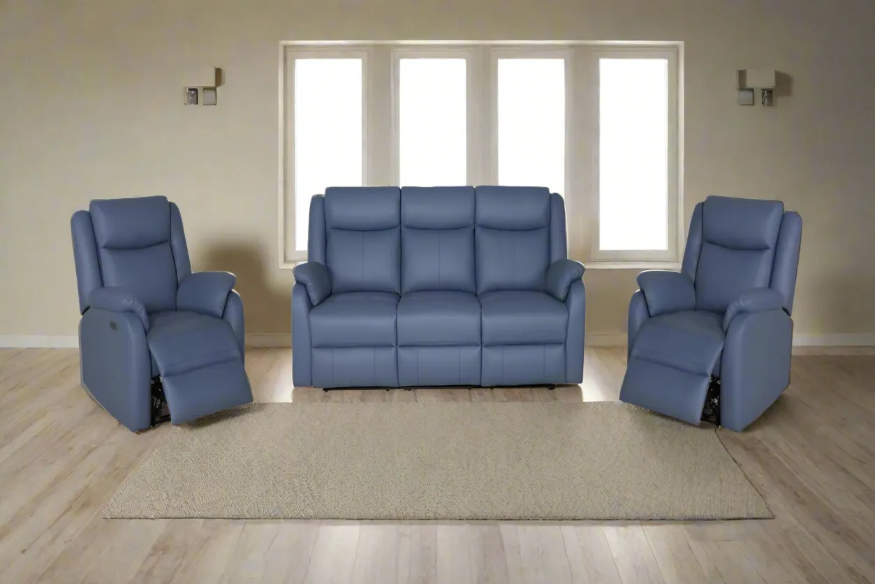 Pinnacle Leather 3ERER ER ER Electric Recliner Kit -Marine Blue