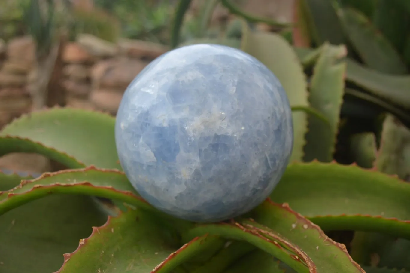 Polished Blue Calcite Sphere  x 1 From Madagascar