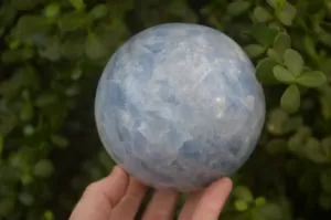 Polished Blue Calcite Sphere  x 1 From Madagascar