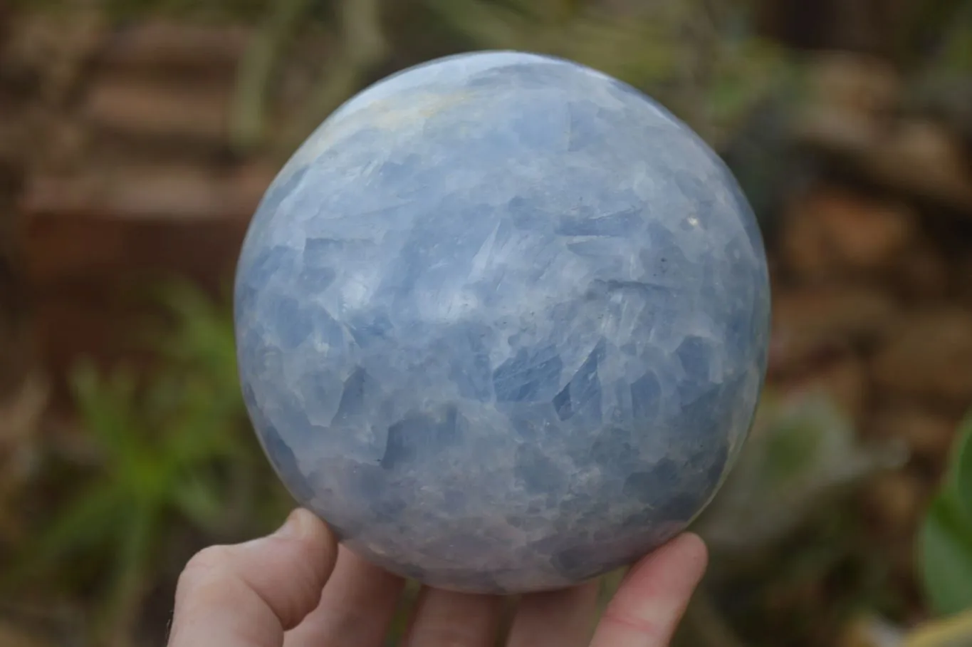 Polished Blue Calcite Sphere  x 1 From Madagascar