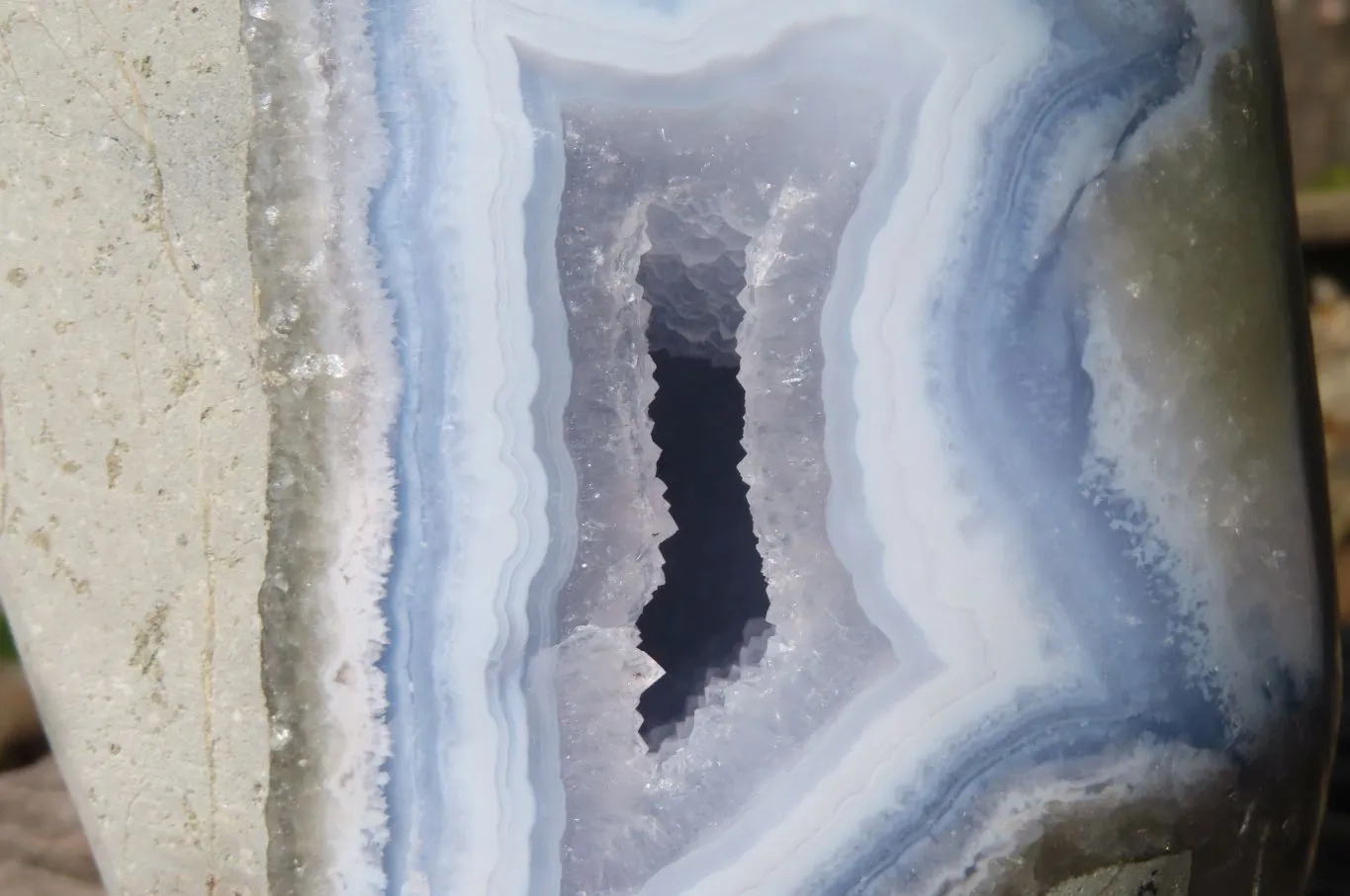 Polished Blue Lace Agate Standing Free Forms x 1 From Nsanje, Malawi