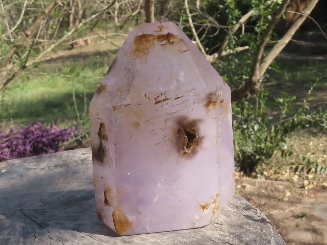 Polished Breath-Taking Smokey Amethyst Window Quartz Crystal x 1 From Ankazobe, Madagascar