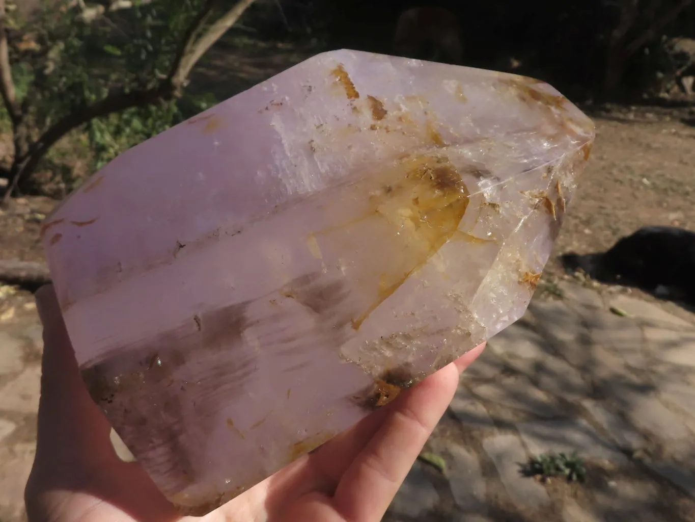 Polished Breath-Taking Smokey Amethyst Window Quartz Crystal x 1 From Ankazobe, Madagascar