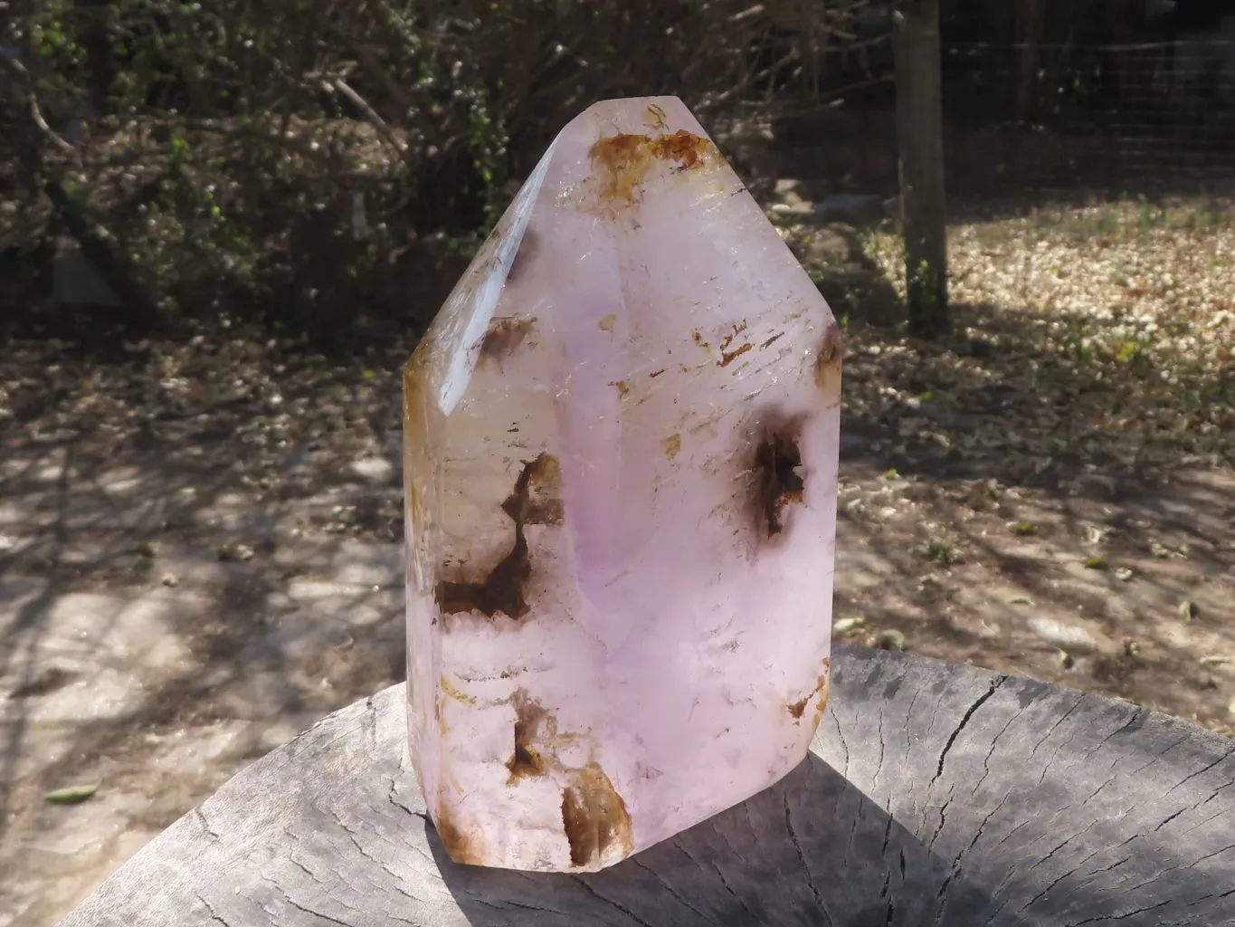 Polished Breath-Taking Smokey Amethyst Window Quartz Crystal x 1 From Ankazobe, Madagascar