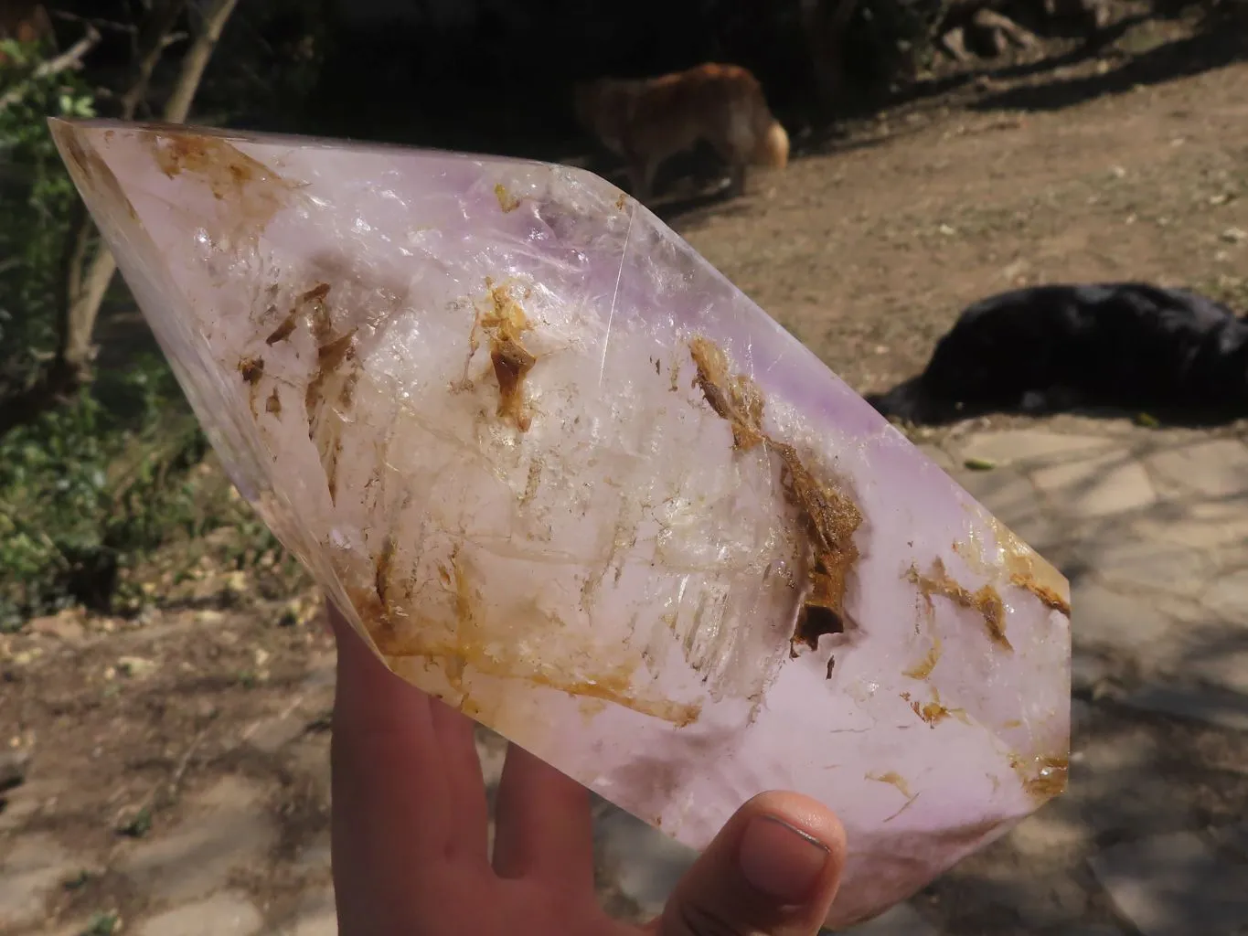 Polished Breath-Taking Smokey Amethyst Window Quartz Crystal x 1 From Ankazobe, Madagascar