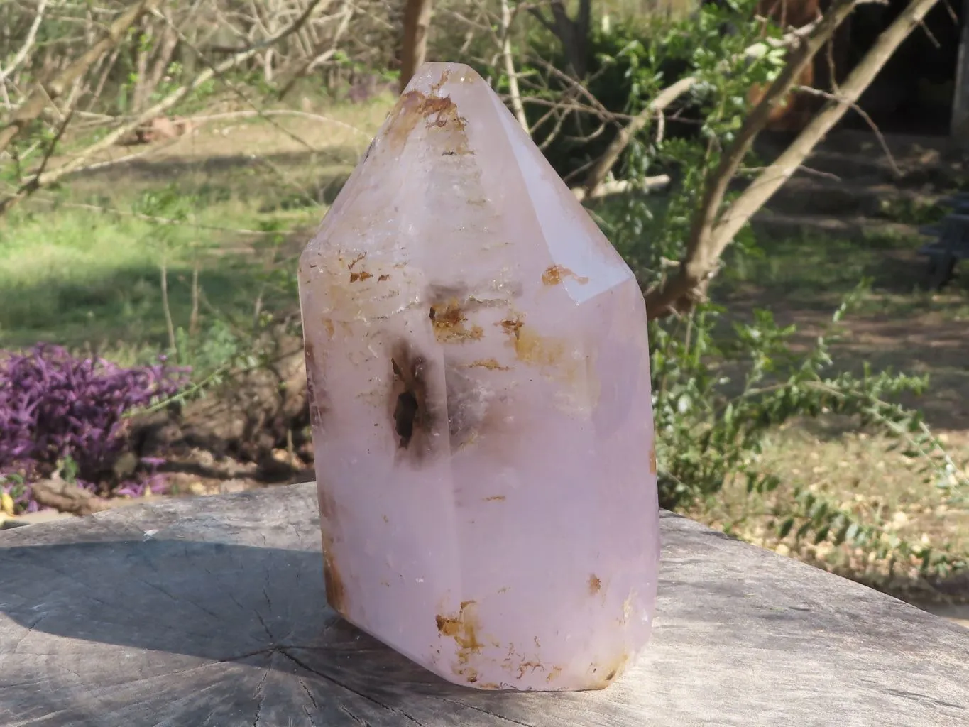 Polished Breath-Taking Smokey Amethyst Window Quartz Crystal x 1 From Ankazobe, Madagascar