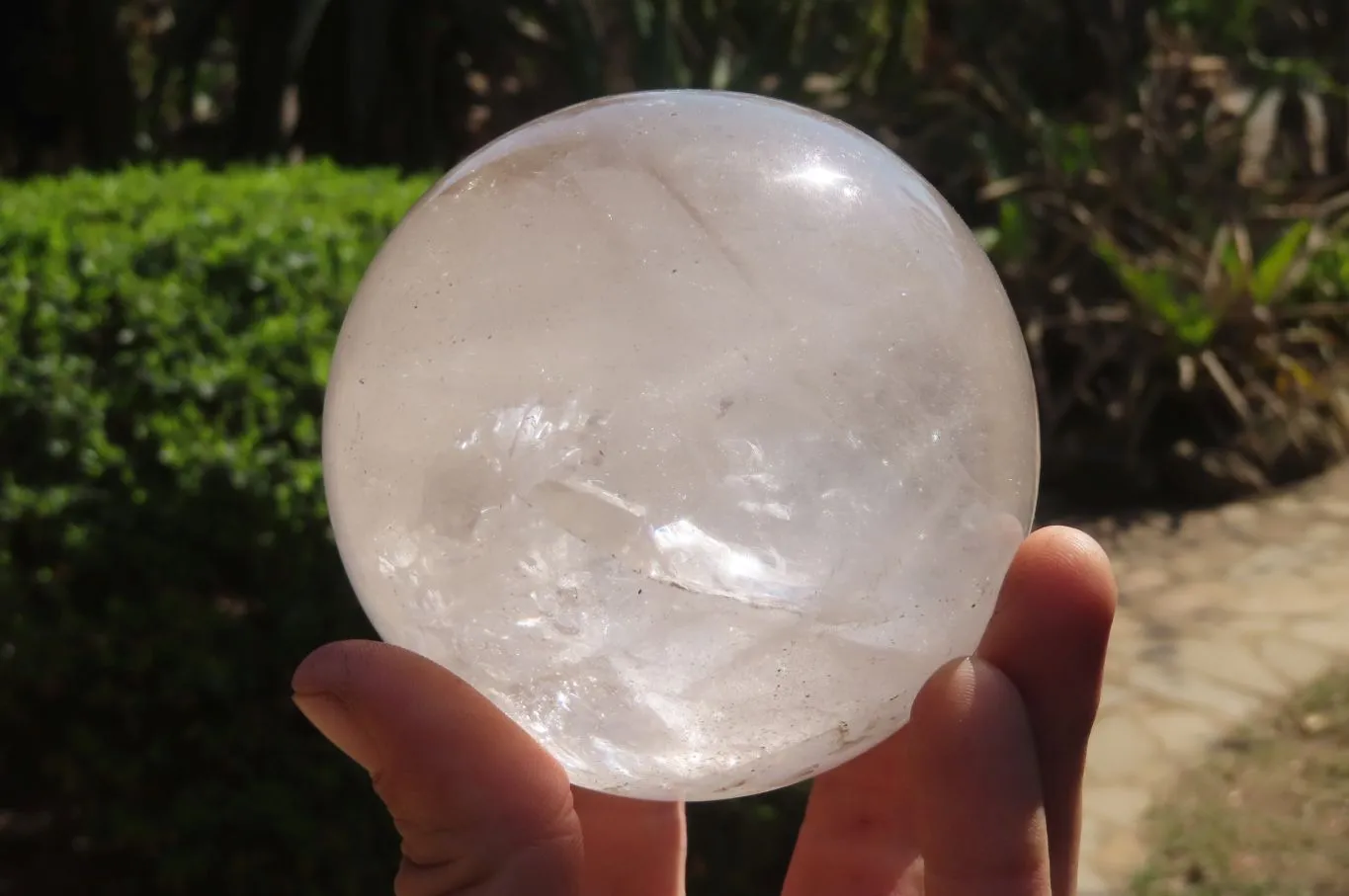 Polished Clear Quartz Sphere x 1 From Madagascar