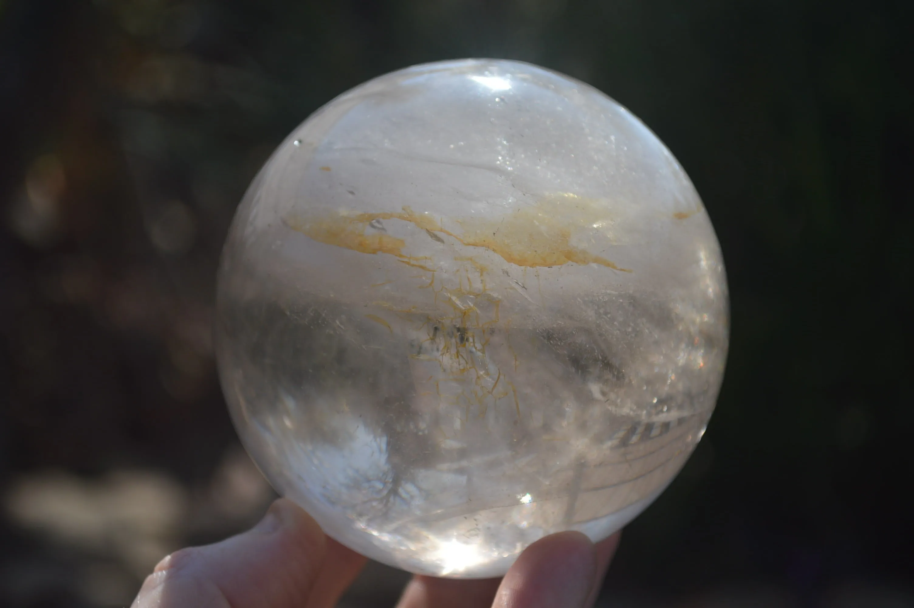 Polished Clear Smokey Quartz Crystal Ball x 1 From Madagascar