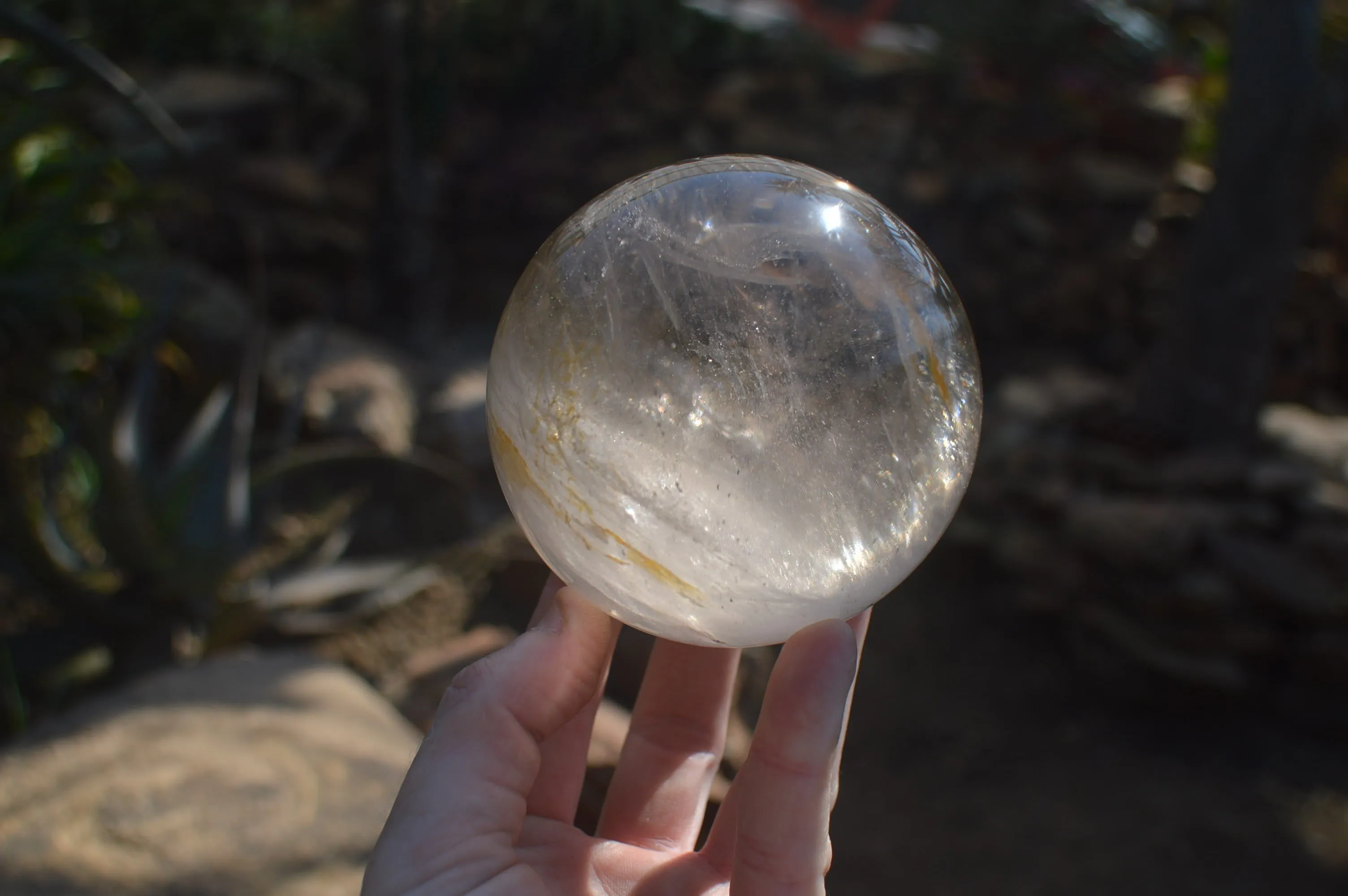 Polished Clear Smokey Quartz Crystal Ball x 1 From Madagascar