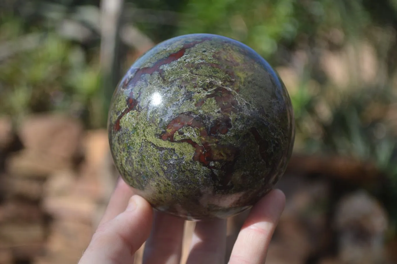 Polished Dragon Bloodstone Sphere  x 1 From Tshipise, South Africa