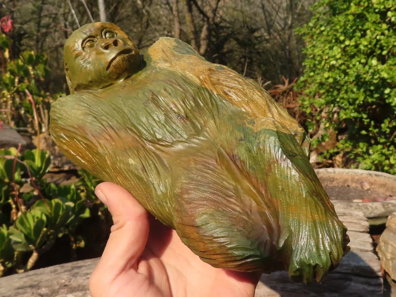 Polished  Green Verdite Gorilla Carving x 1 From Zimbabwe