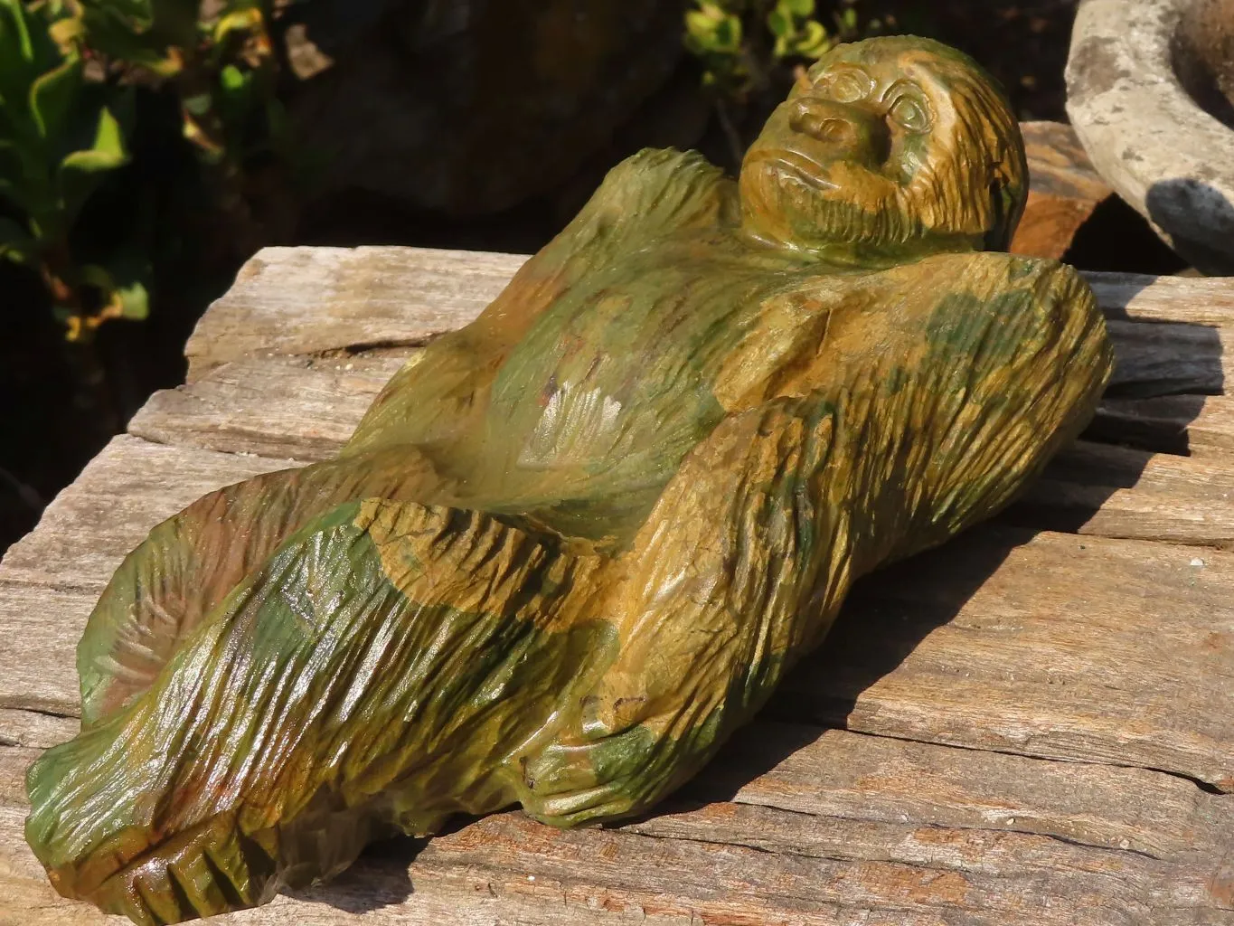 Polished  Green Verdite Gorilla Carving x 1 From Zimbabwe