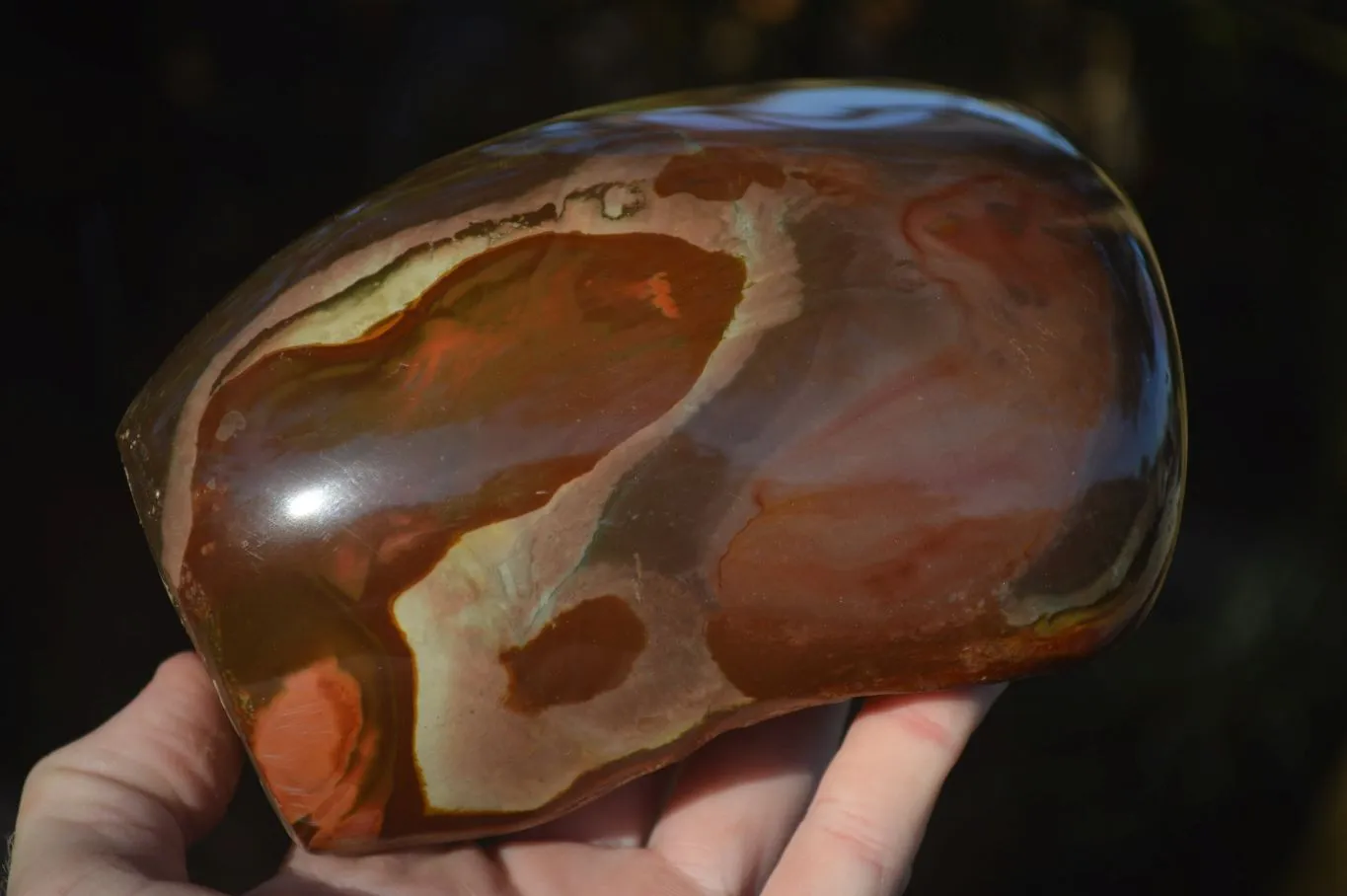 Polished One Side Polished Polychrome Jasper Standing Free Form  x 1 From Madagascar