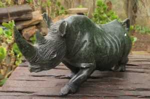 Polished Verdite Rhino Carving x 1 From Zimbabwe