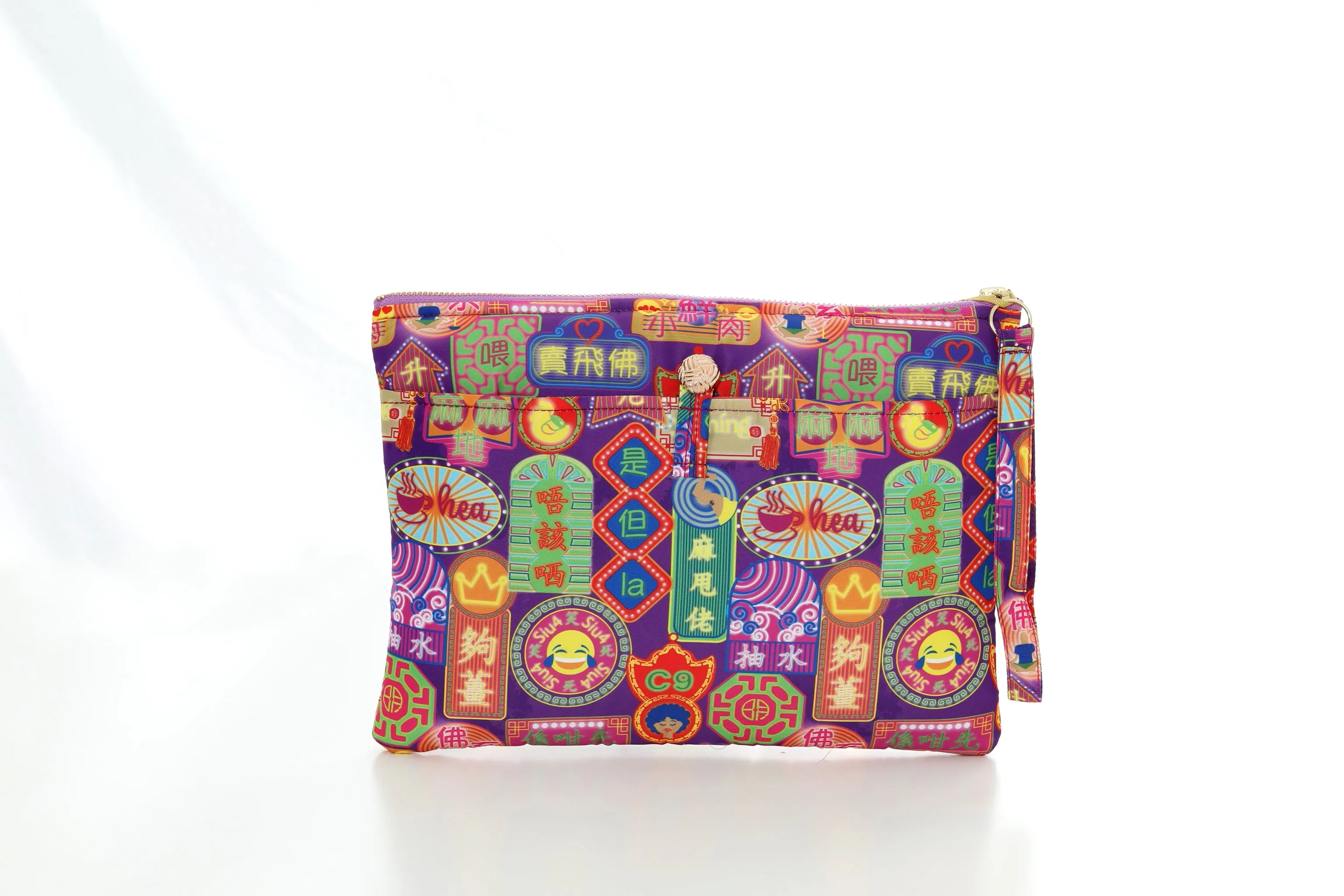 POSEY Canton-slang Print Puffy Clutch (Purple)