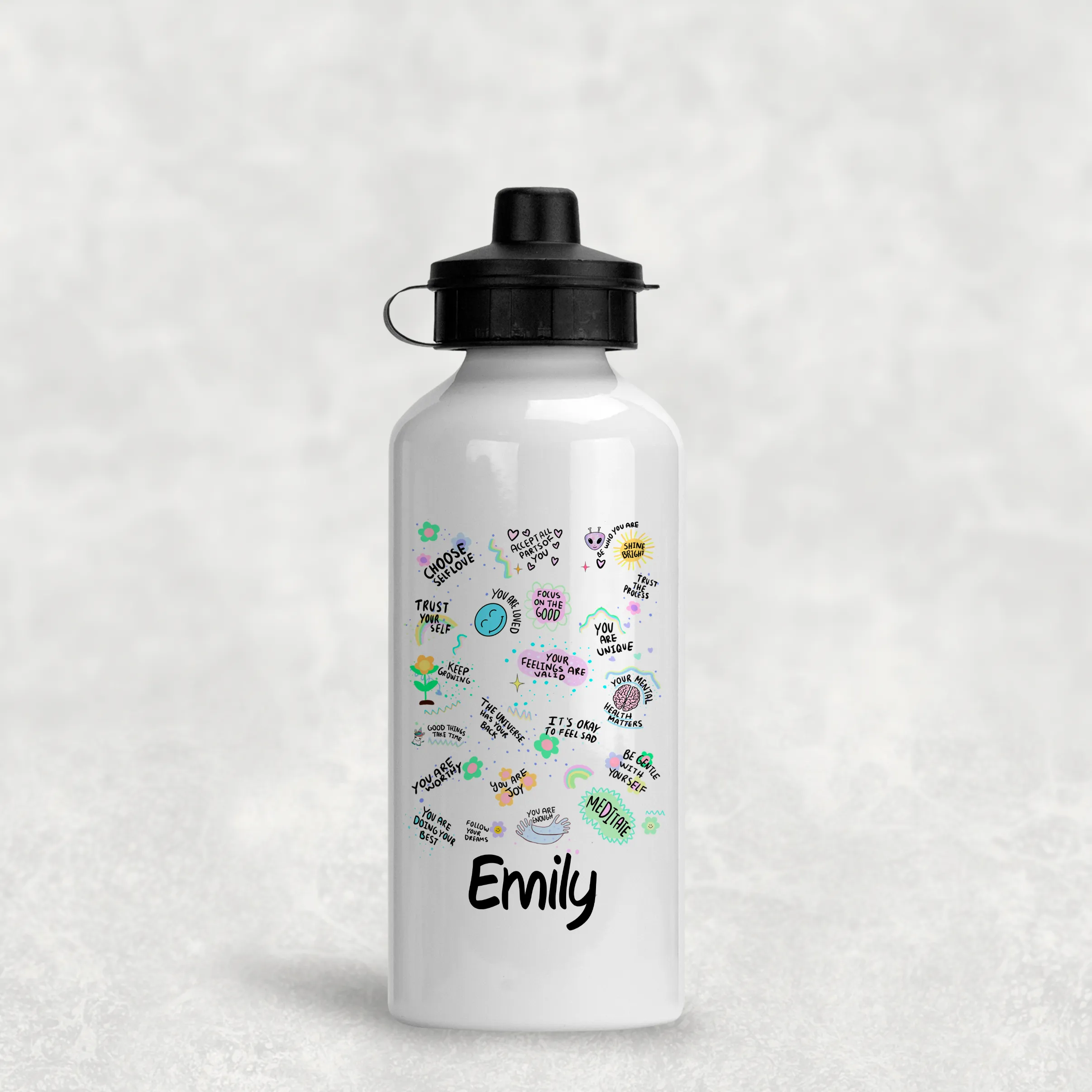 Positive Affirmations Personalised Aluminium Water Bottle 400/600ml