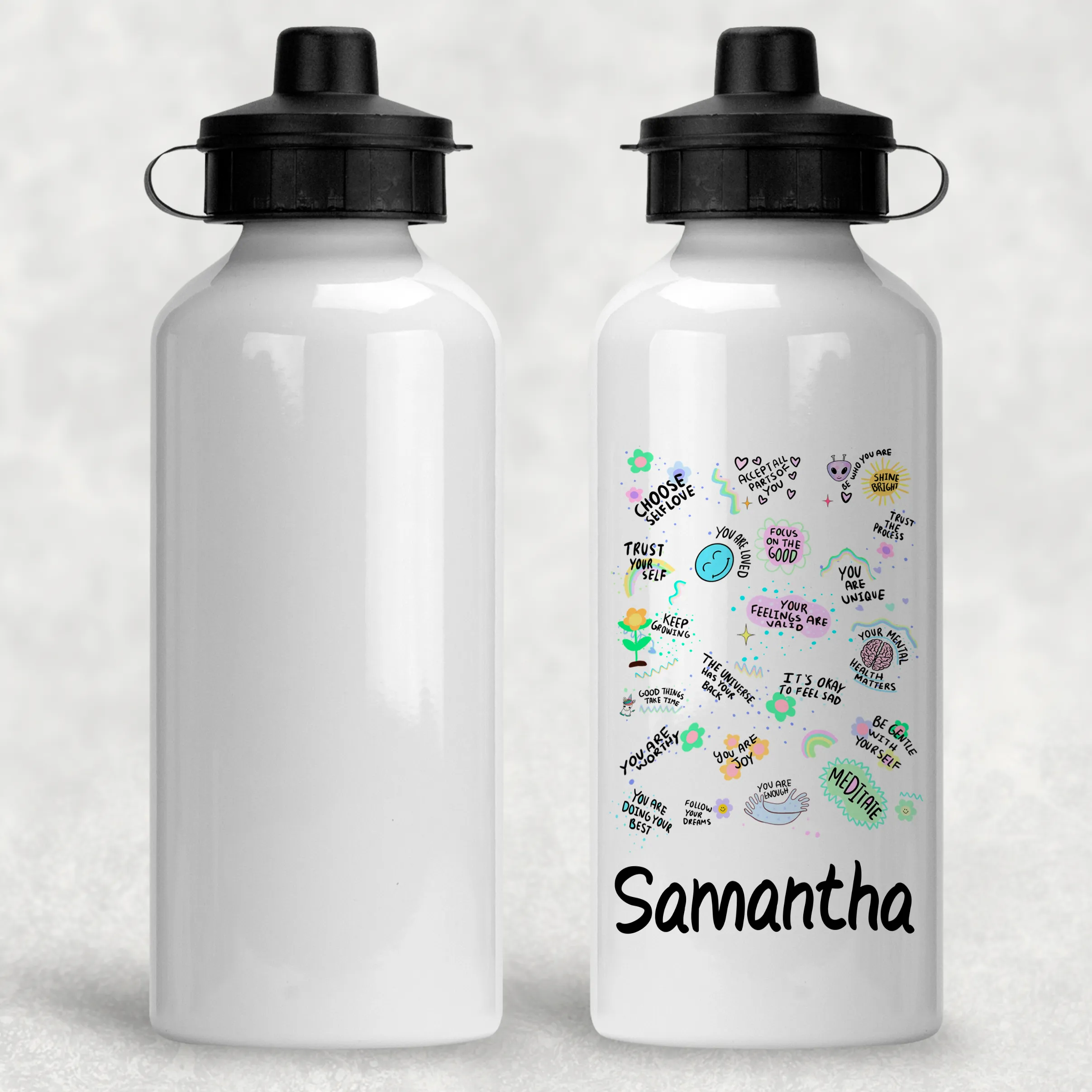 Positive Affirmations Personalised Aluminium Water Bottle 400/600ml