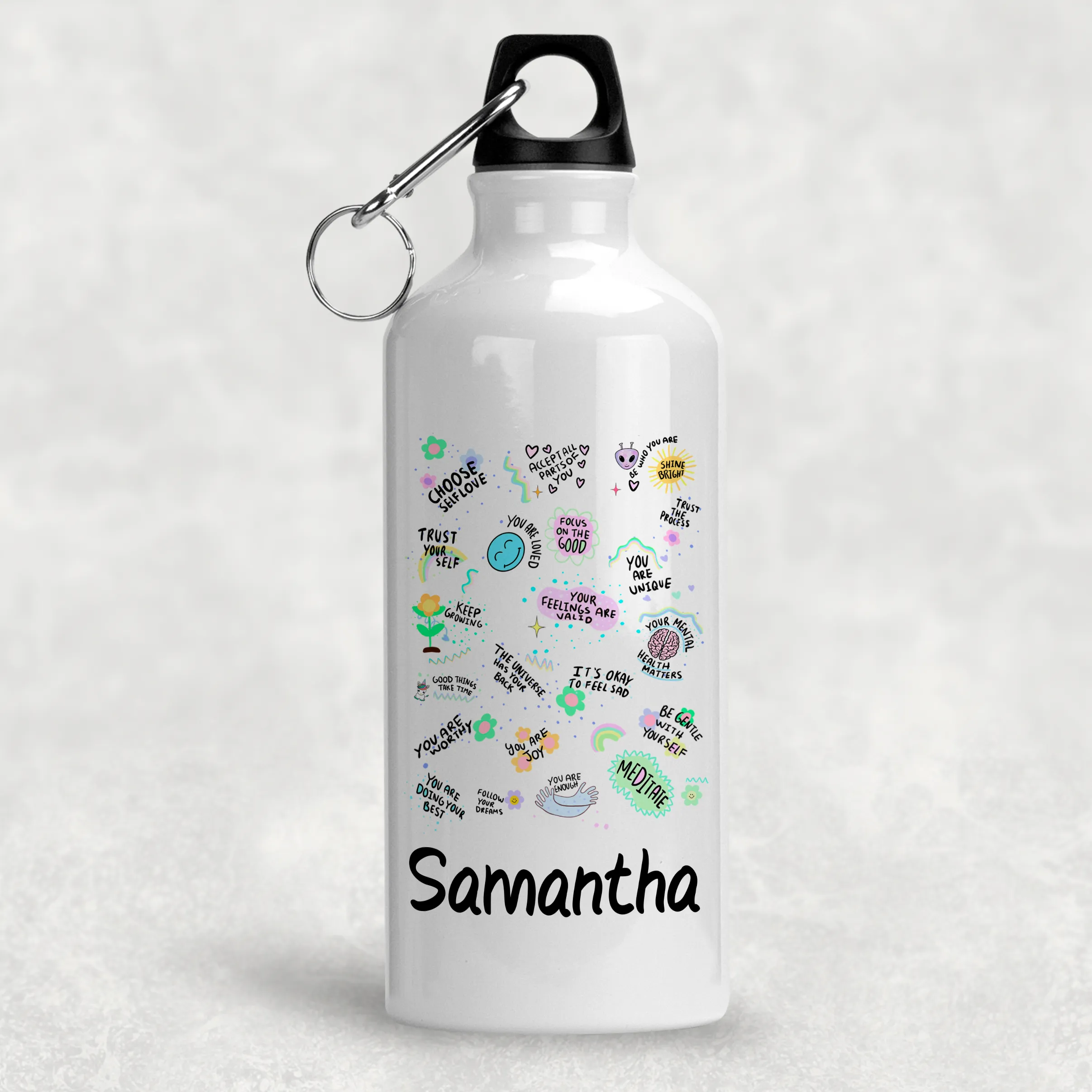 Positive Affirmations Personalised Aluminium Water Bottle 400/600ml