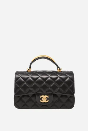 Pre-Owned CHANEL Mini Top Handle Flap Bag