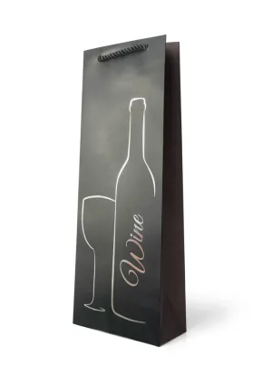 Premium Gift Bag Bottle: Foiled Wine Bottles on Black