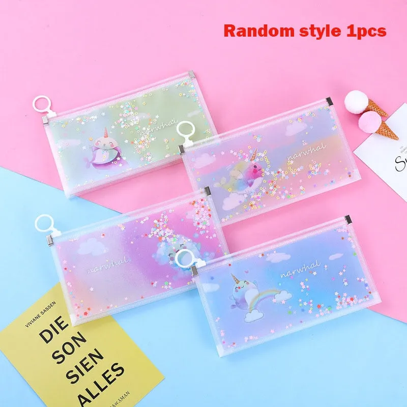 Quicksand Pencil Bags Storage Bag Cartoon Kawaii Pencil Case School Supplies Stationery