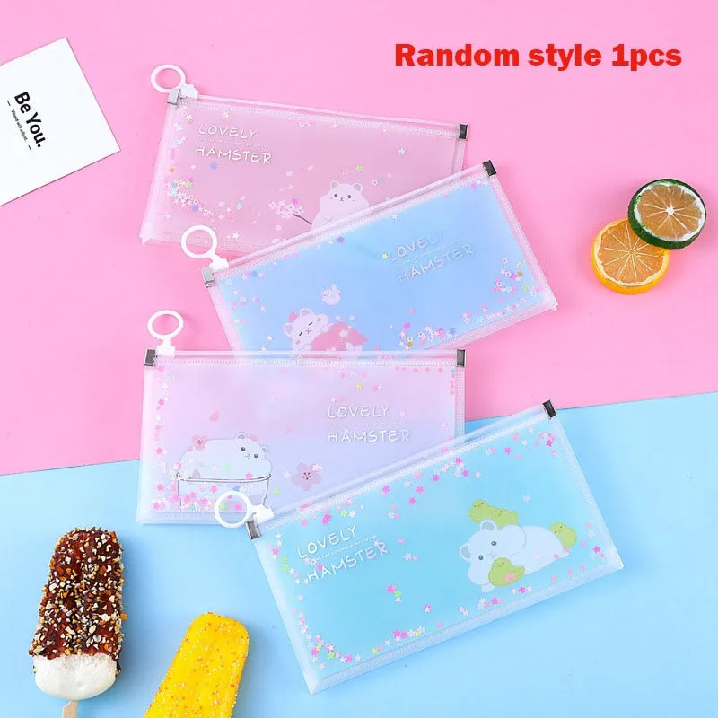 Quicksand Pencil Bags Storage Bag Cartoon Kawaii Pencil Case School Supplies Stationery