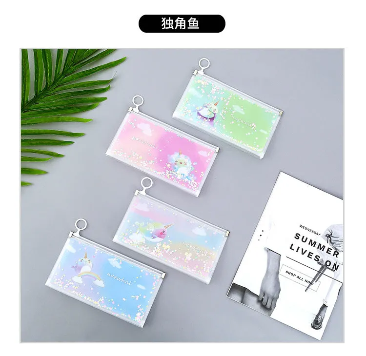 Quicksand Pencil Bags Storage Bag Cartoon Kawaii Pencil Case School Supplies Stationery