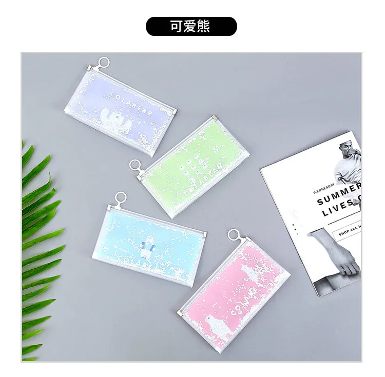 Quicksand Pencil Bags Storage Bag Cartoon Kawaii Pencil Case School Supplies Stationery